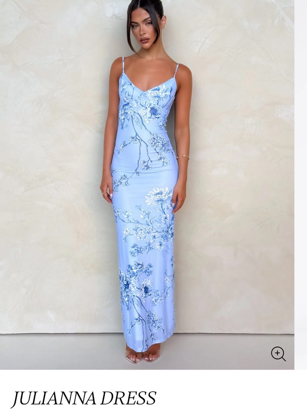 Tiger Mist Light Blue Floral Slip Maxi Dress